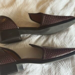 Jeffrey Campbell Dark Red Perforated Loafers
